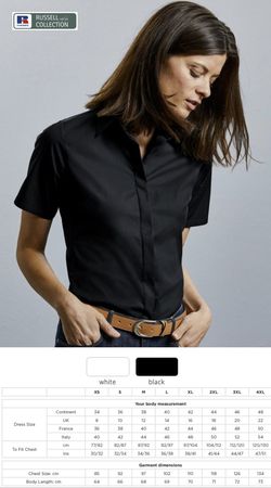 Russell 961F Stretch Bluse Kurzarm