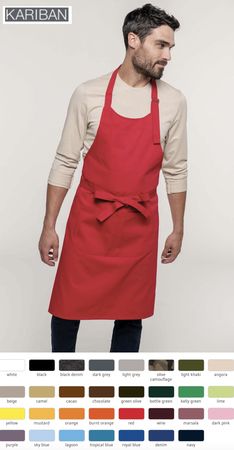 K885 Latzschürze 100 Baumwolle mit Bauchtasche