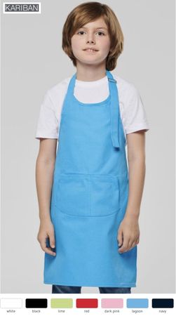 K889 Kinder Latzschürze 100 Baumwolle mit Bauchtasche